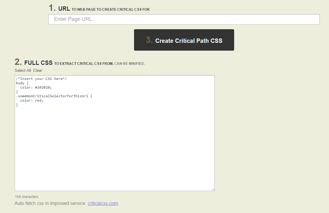 Critical Path for CSS