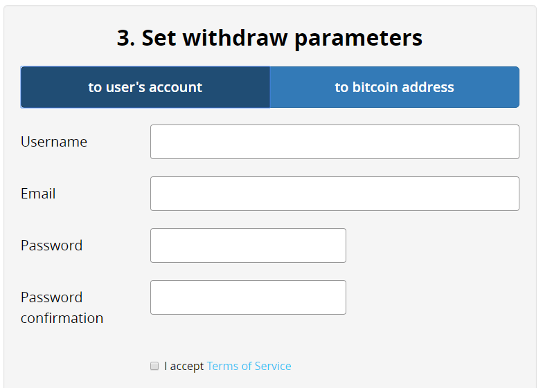 Set withdraw parameters